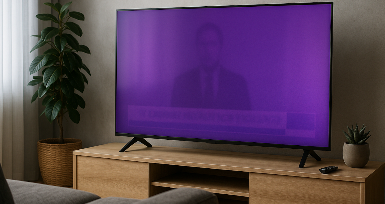 yeni televizyonlarda bir anda mor ekran cikmaya basladi 6JAif2iE